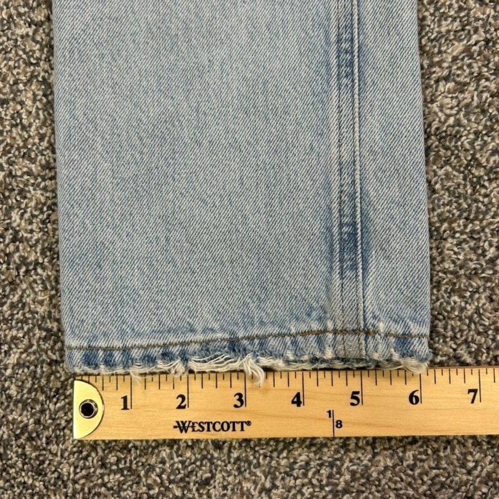 Agolde Womens 25 Riley High Rise Straight Leg Fit Jeans Light Blue Denim Casual - Picture 12 of 13